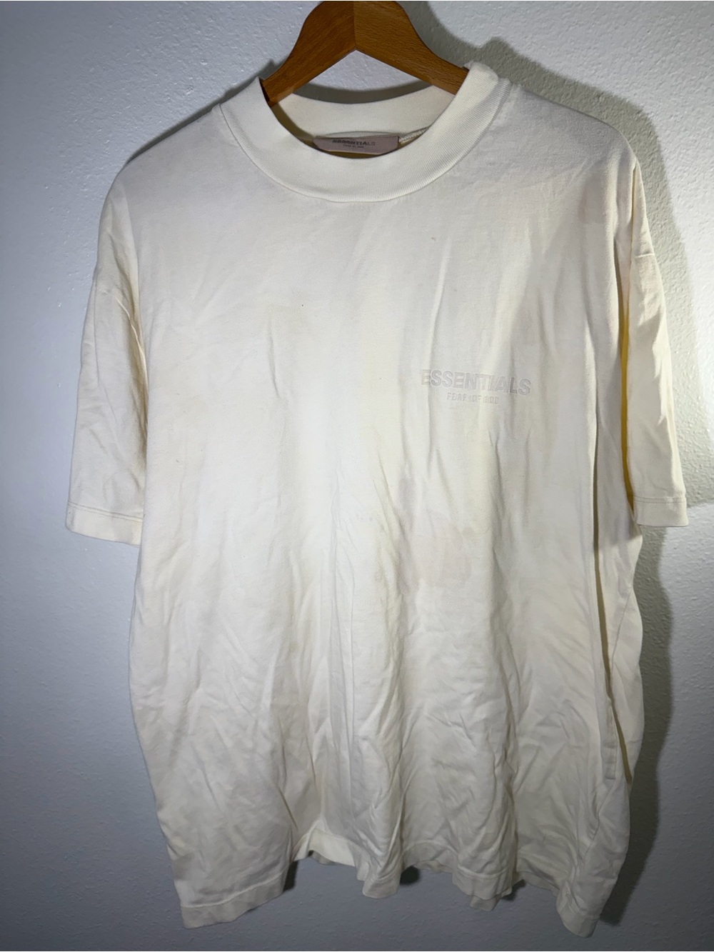 Essentials Men’s Crewneck T-Shirt in Off-White